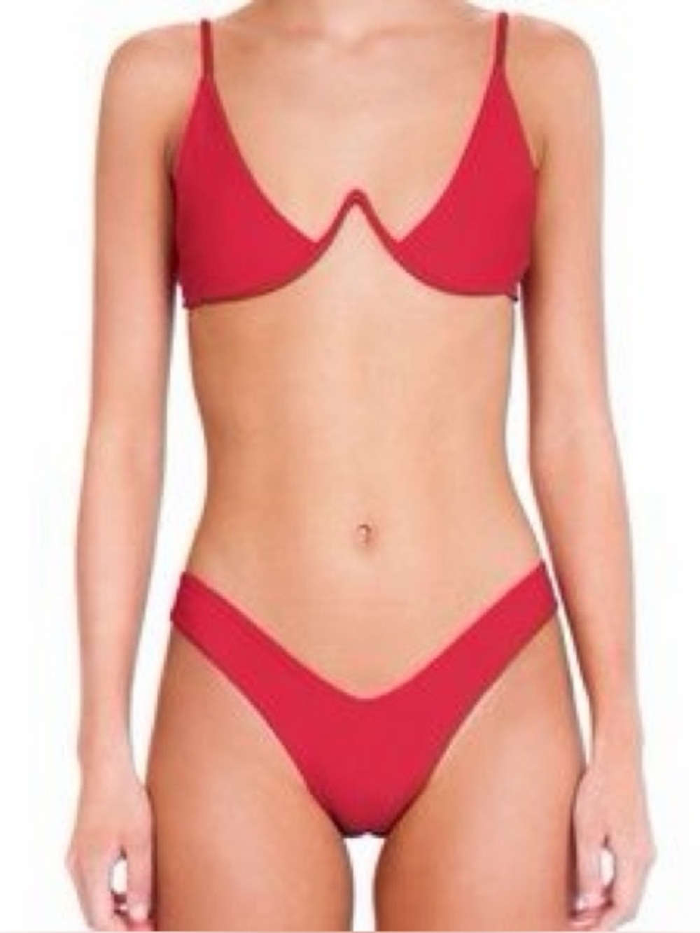 Bamba Red V-Front Underwire Bikini Set